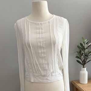 Chic White Textured Women's Blouse